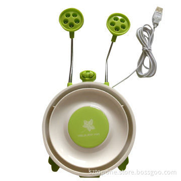 2-in-1 US Mini Fan with Lamp, Made of ABS